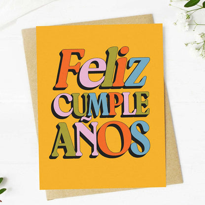 Big Moods - Feliz Cumpleaños Text Spanish Birthday Card