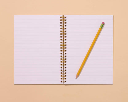 And Here We Are - Blume Quilt Floral Letterpress Spiral Notebook- Made in USA - Crafty, Sewing, Quilting, Embroidery, Floral Pattern - Stocking stuffer, Holiday, Gift Guide