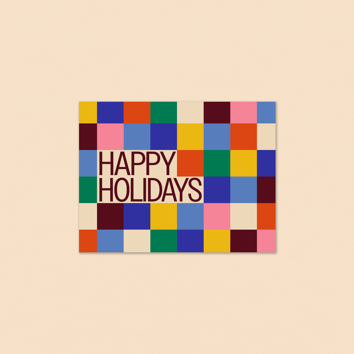 Gab Art & Design - Happy holidays color block - greeting card