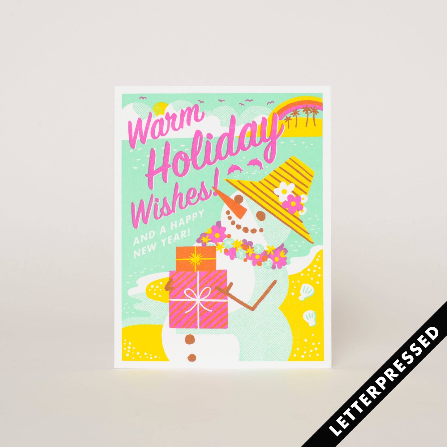 Egg Press Manufacturing - Tropical Holiday Wishes Letterpress Card by Hello!Lucky: Paper tab