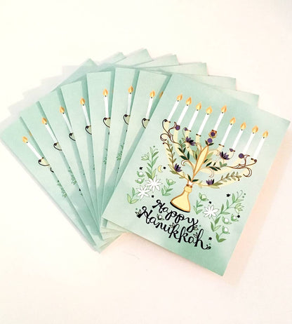 Cynla - Menorah Card - , Hanukkah religious greeting cards