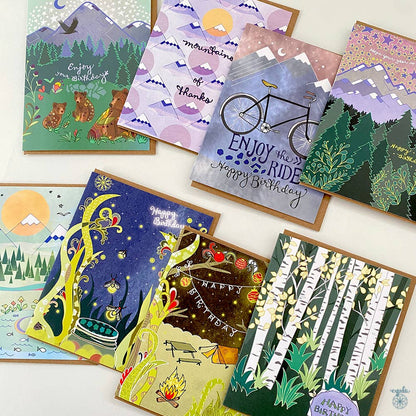 Cynla - Mountain Birthday Greeting Card -birthday card adventure