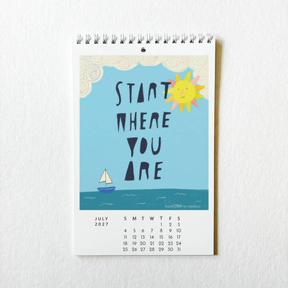 Honeyberry Studios - 2027 I Showed Up for Myself Today Monthly Wall Calendar