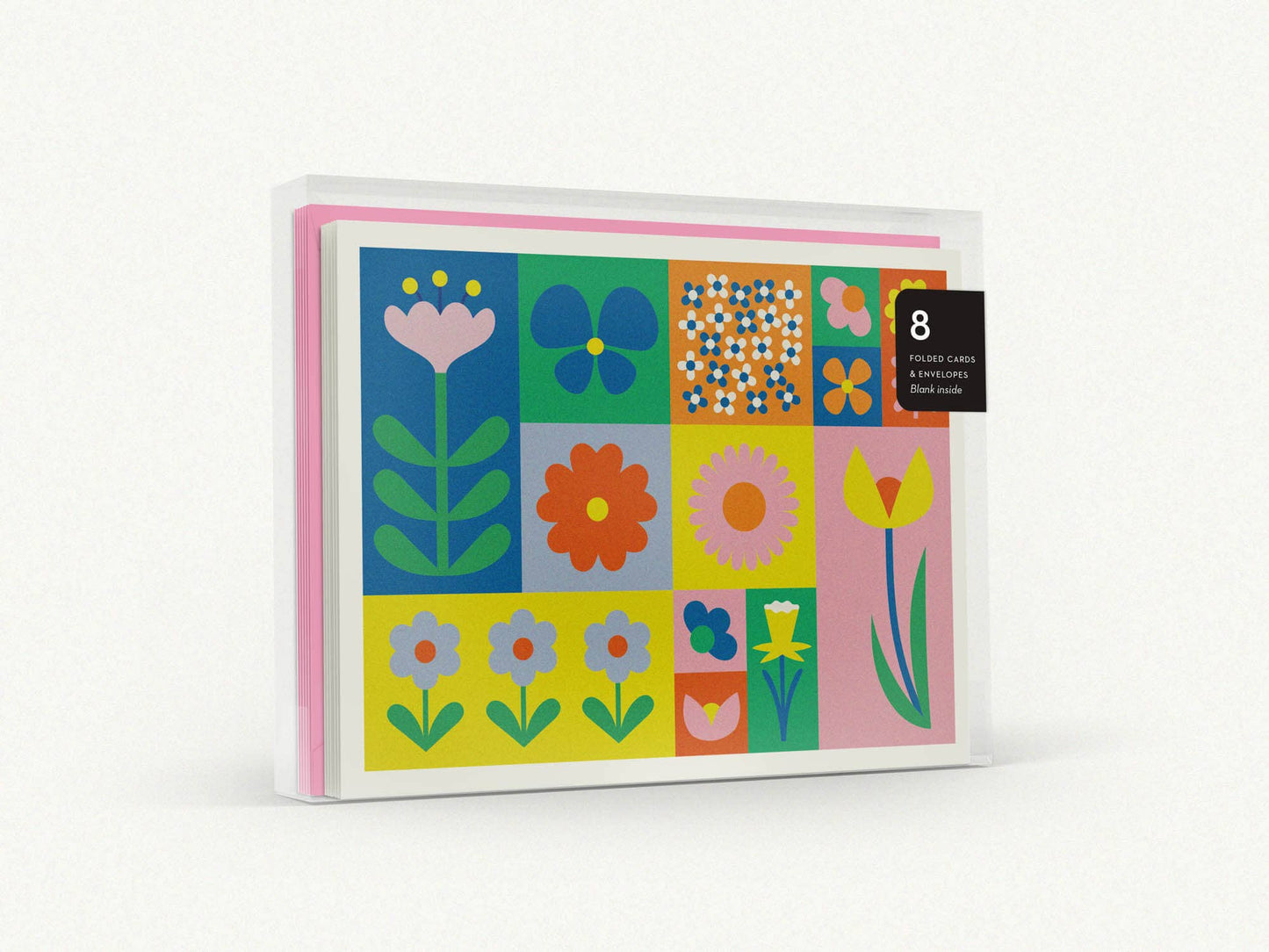 My Darlin' - Flowerblock • Boxed Set of 8 Colorblock Floral Blank Cards