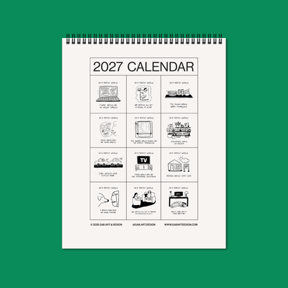 Gab Art & Design - 2027 illustrated wall calendar: in a perfect world