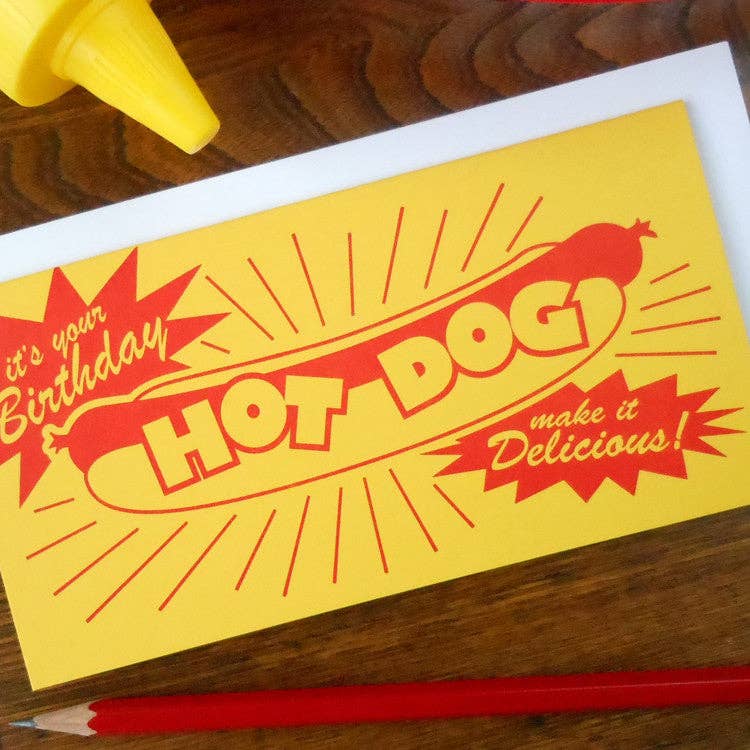 a. favorite design - Birthday Hotdog: No. 7 coin 3.25" x 6.25"