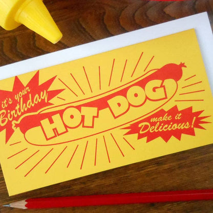 a. favorite design - Birthday Hotdog: No. 7 coin 3.25" x 6.25"
