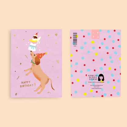 Carolyn Suzuki - PARTY DOG - Birthday Card