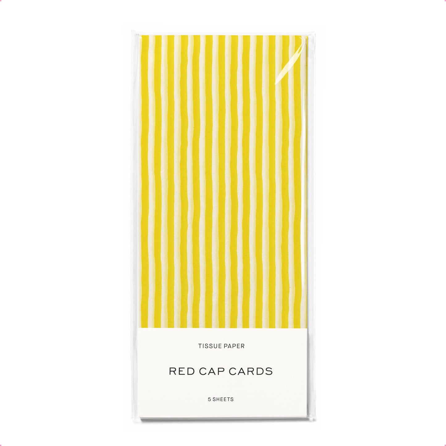 Red Cap Cards - Yellow Stripe tissue paper: 5 Sheets