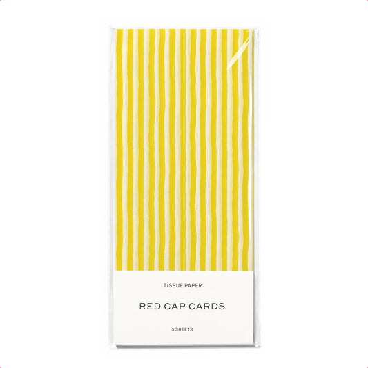 Red Cap Cards - Yellow Stripe tissue paper: 5 Sheets