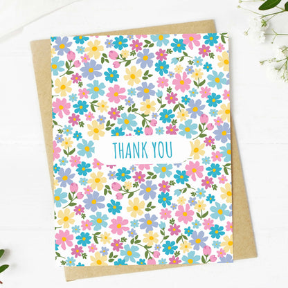 Big Moods - Colorful Flower Pattern Thank You Card