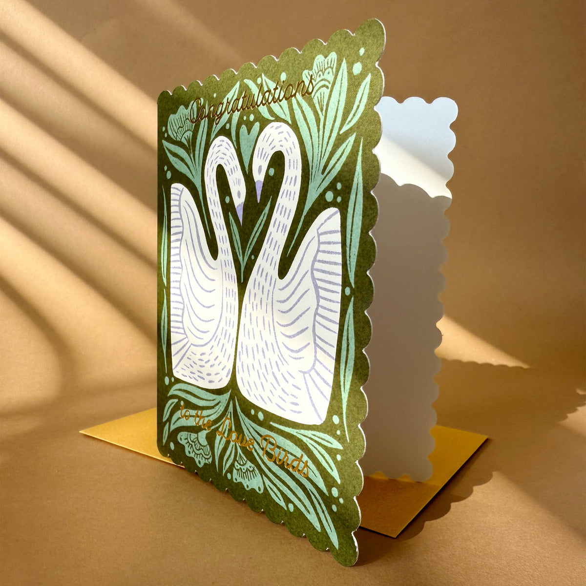 Paper Parasol Press - Wedding Folk Swans Card