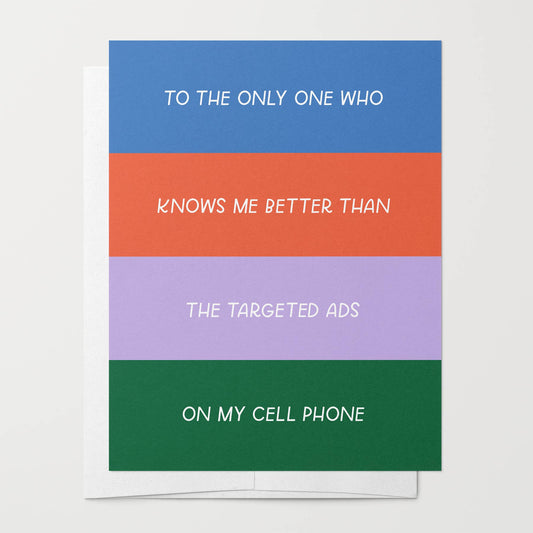 Just Follow Your Art - Targeted Ads Greeting Card | Funny Friendship Card, Lovers