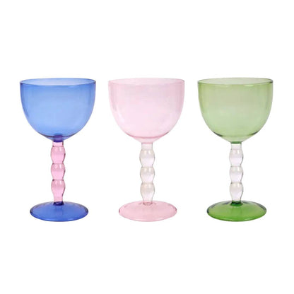 Casa Amarosa - Blue Bubble Stem Cocktail Glass | Handcrafted Glass