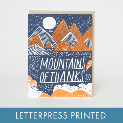 Egg Press Manufacturing - Mountains Of Thanks Letterpress Greeting Card by Hello!Lucky