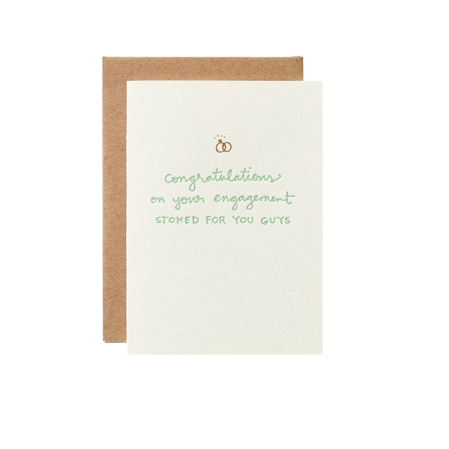 Shorthand Press - Engagement - Stoked For You Guys - Letterpress Greeting Card
