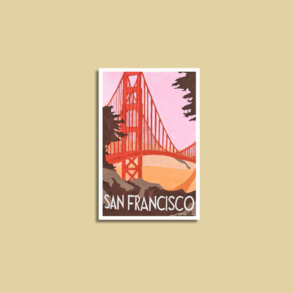 By Aleisha - Golden Gate Travel Poster Magnet