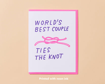 And Here We Are - Ties the Knot Wedding Letterpress Greeting Card- Made in USA