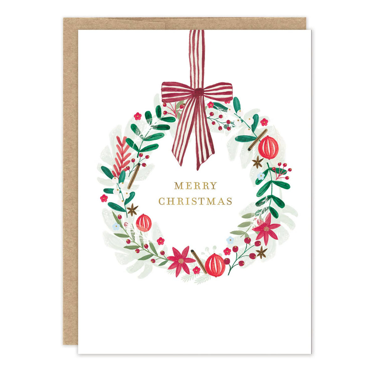 Biely & Shoaf - Wreath Merry Christmas Boxed Holiday Cards - Set of 10