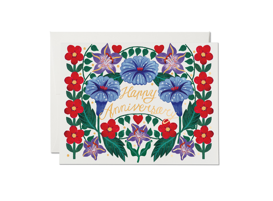 Red Cap Cards - Petunia Anniversary greeting card
