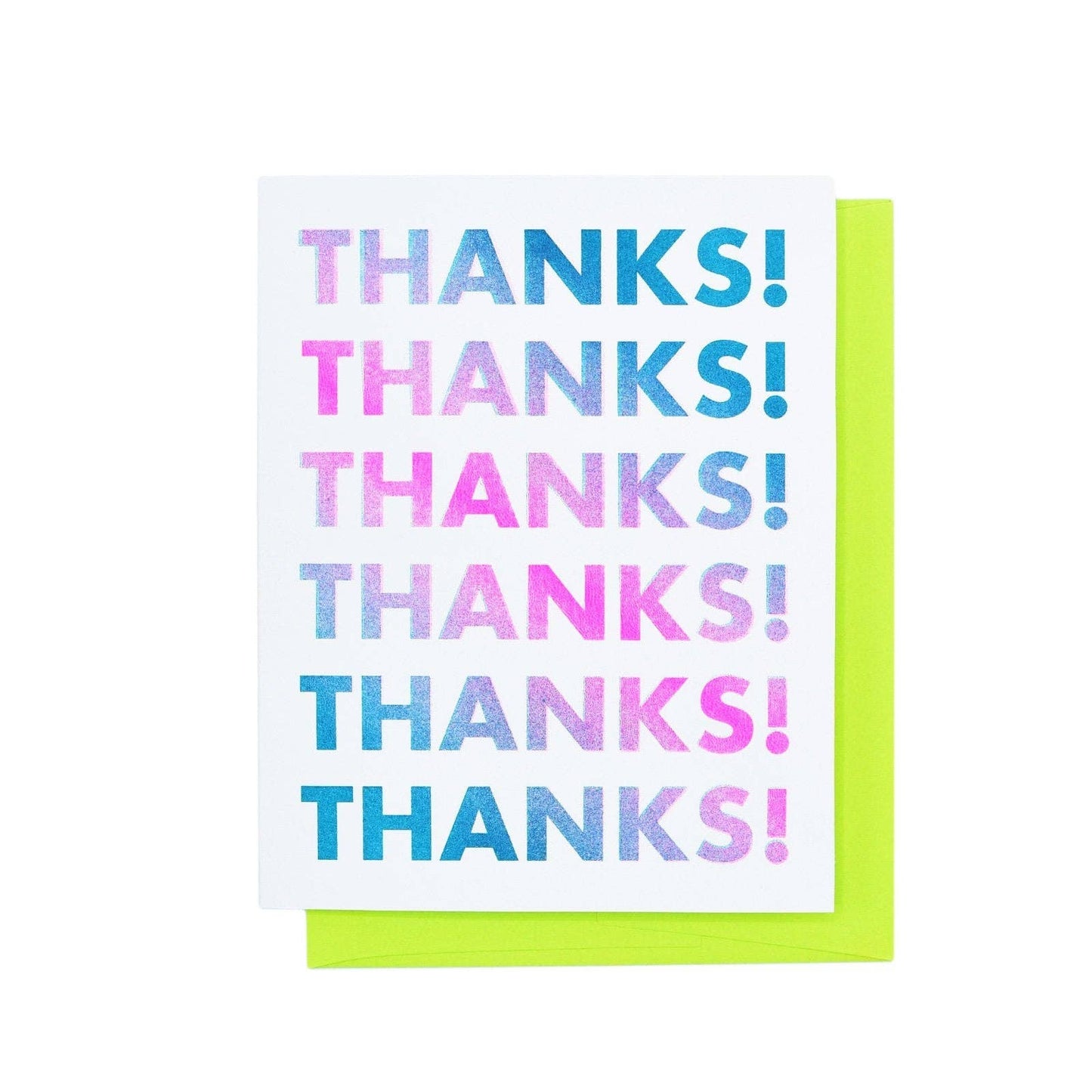 Next Chapter Studio - Gradient Thank You - Risograph Greeting Card: Pink / Aqua