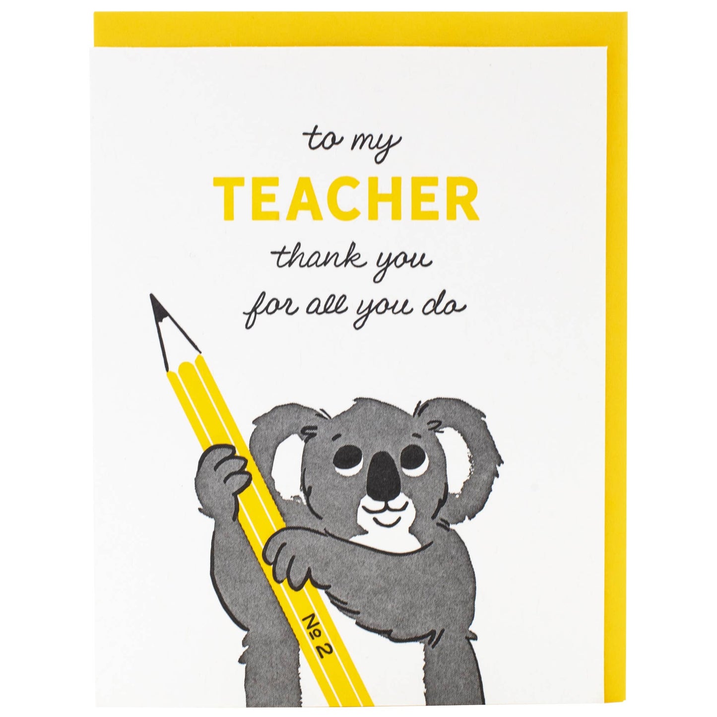 Smudge Ink - Koala Teacher Card