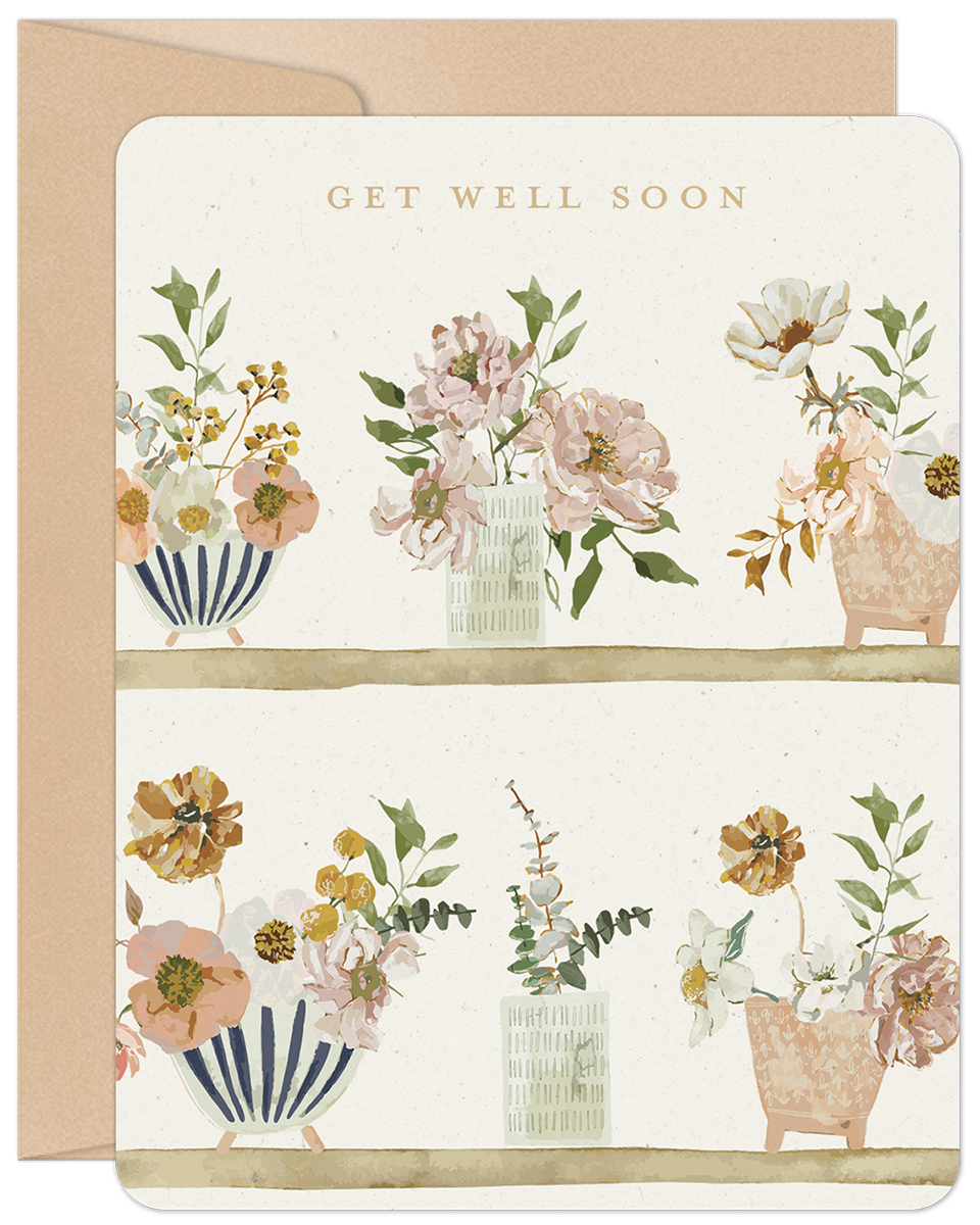 Willow & Ivy Press - Get Well Blooms Blank Get Well Card