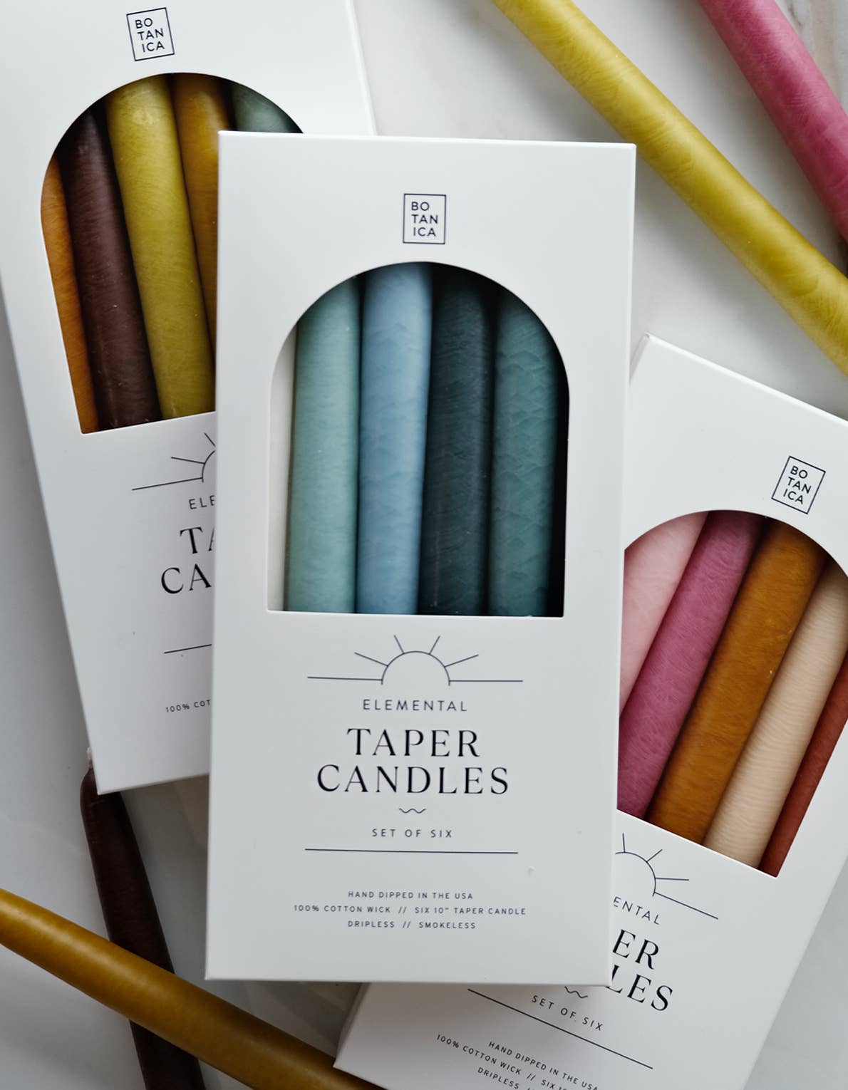 BOTANICA - Taper Candle Collection, Set of 6 | WATER