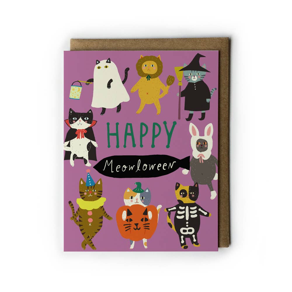 Honeyberry Studios - Happy Meowloween Halloween Greeting Card