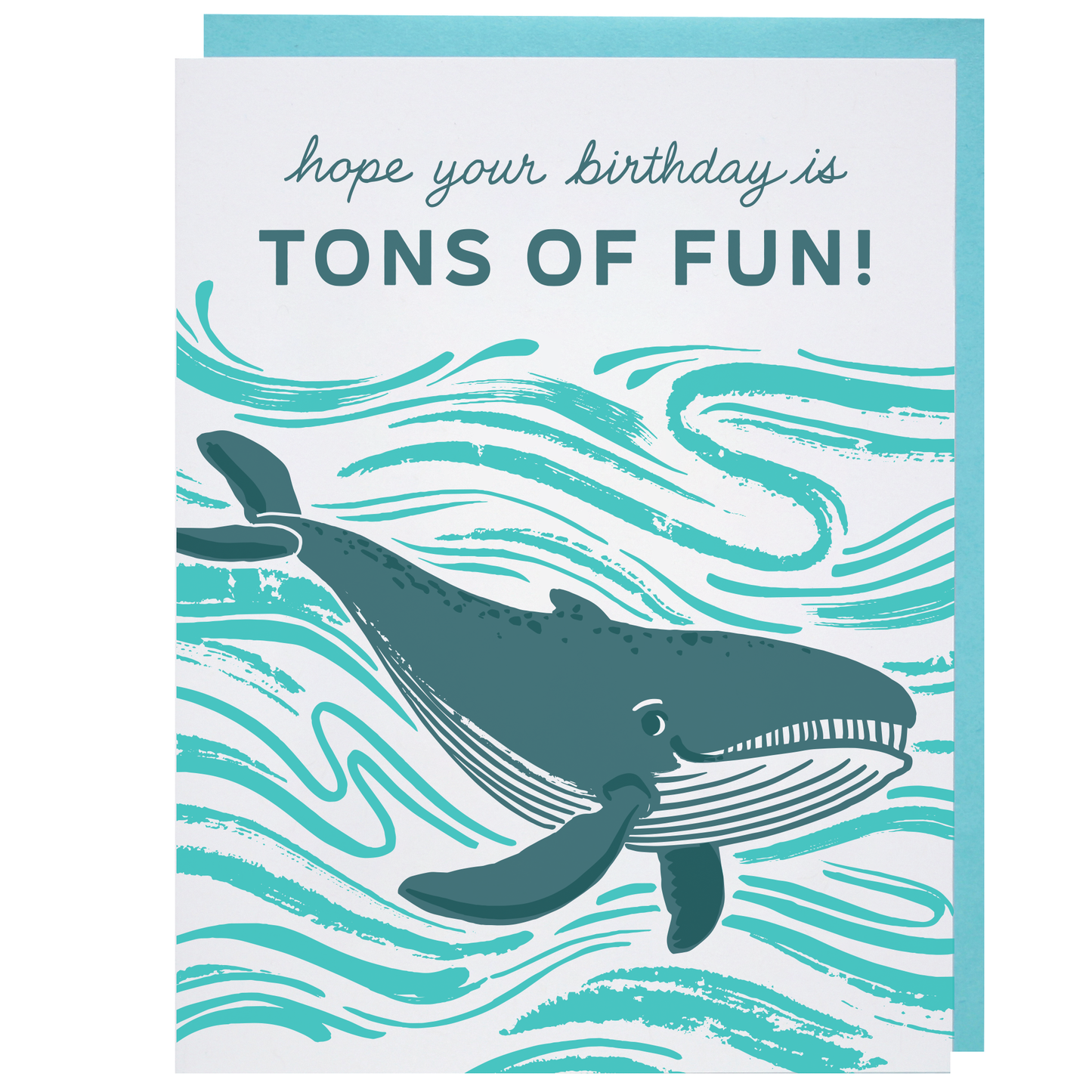Smudge Ink - Blue Whale Birthday Card