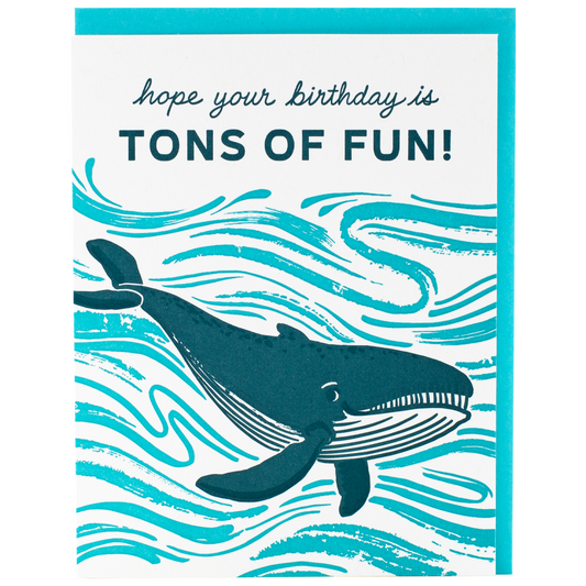 Smudge Ink - Blue Whale Birthday Card
