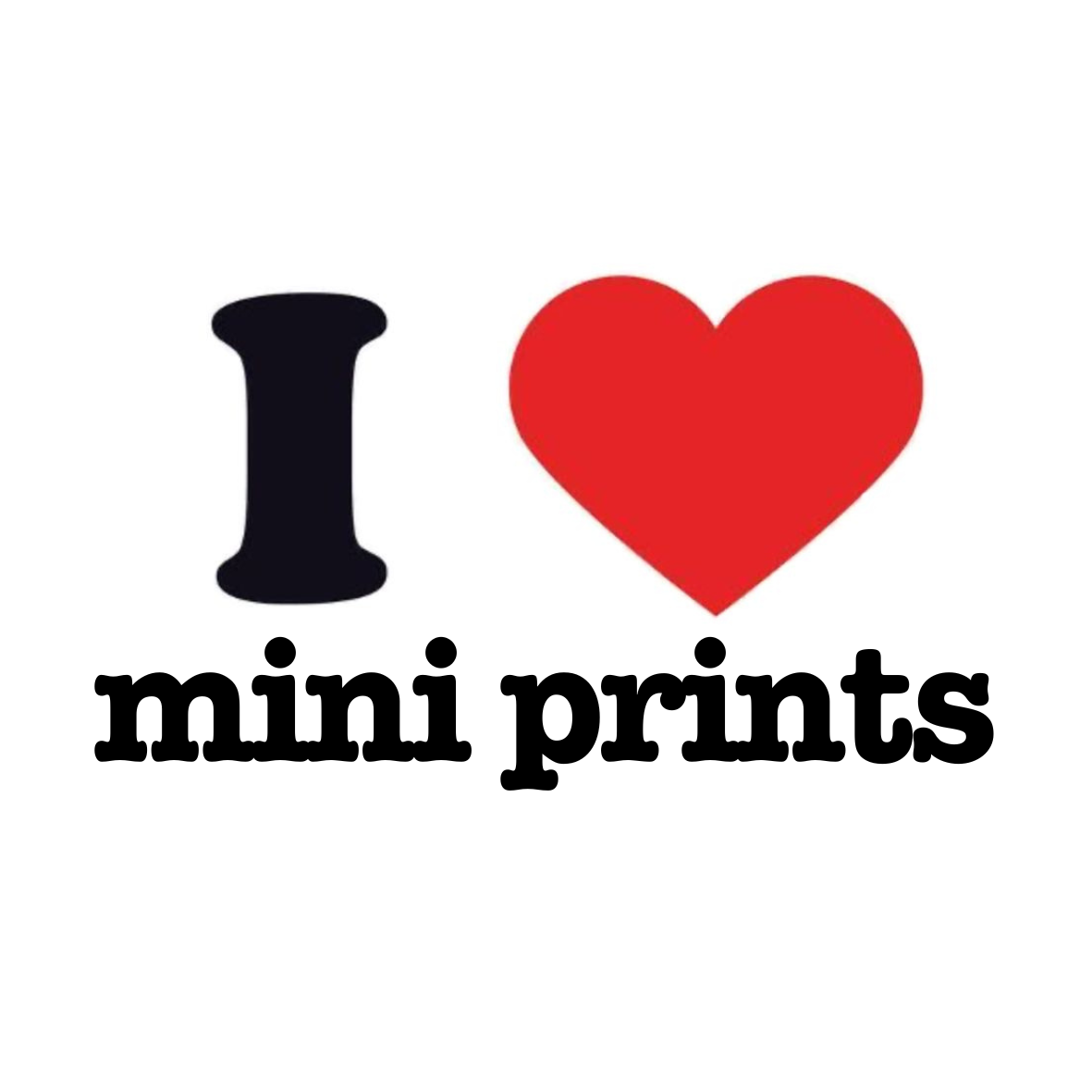 I heart mini prints button