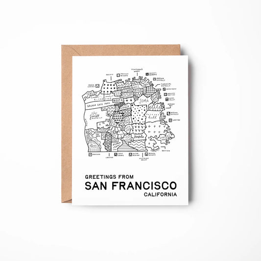 By Aleisha - San Francisco Map Greeting Card (Blank)
