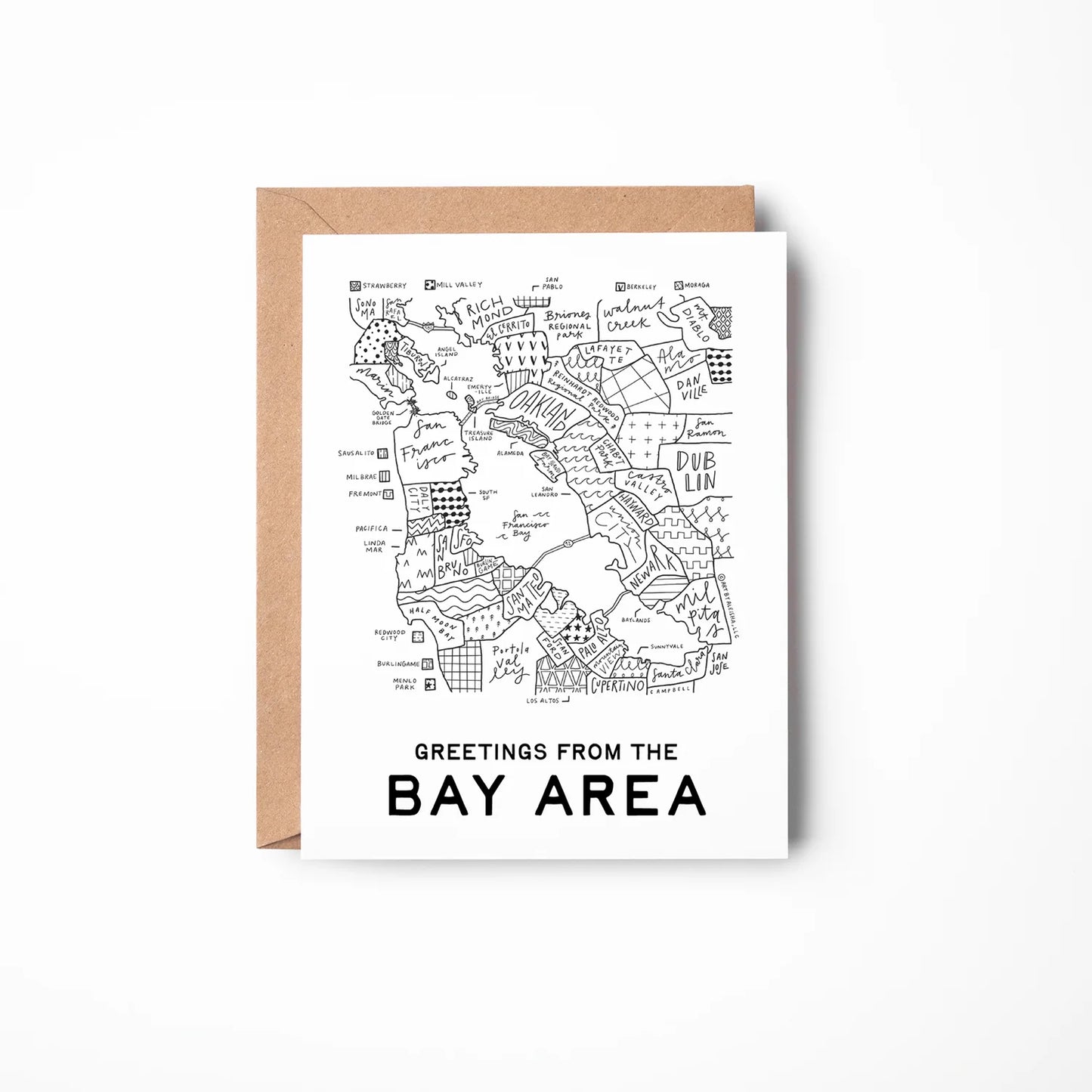 By Aleisha - Bay Area Map Greeting Card (Blank)