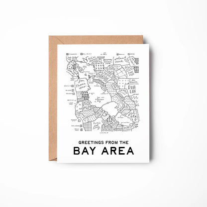 By Aleisha - Bay Area Map Greeting Card (Blank)