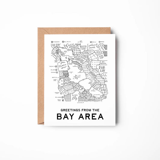 By Aleisha - Bay Area Map Greeting Card (Blank)