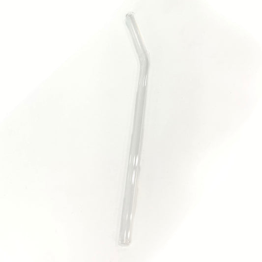 Oak Shore - 8" Tinted Bent Glass Straw: Clear