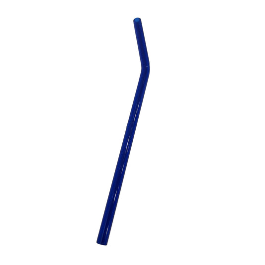 Oak Shore - 8" Tinted Bent Glass Straw: Blue