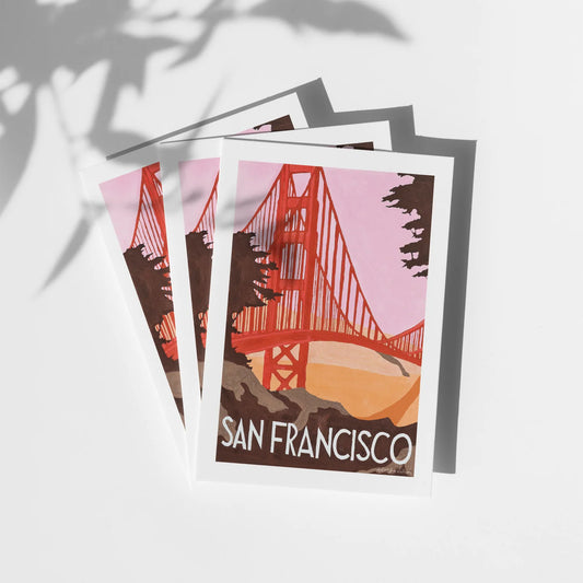 By Aleisha - Golden Gate Travel Poster Greeting Card (Blank)