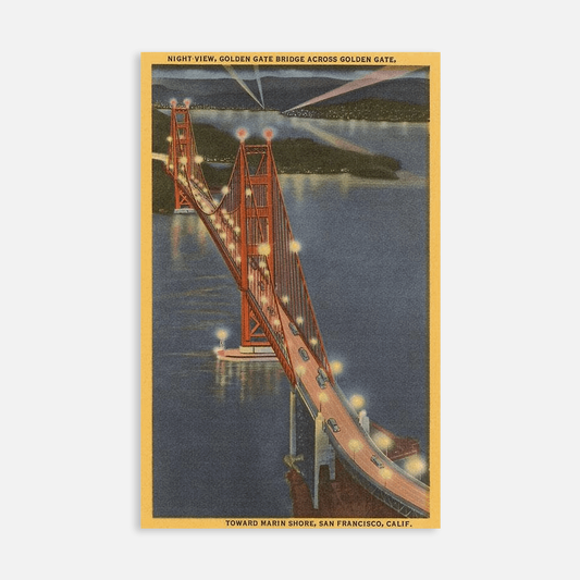Found Image Press - Magnet SF-33 Night, Golden Gate Bridge, San Francisco, Calif