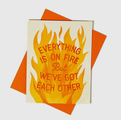 Bromstad Printing Co. - Everything Is On Fire - Risograph Greeting Card