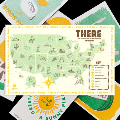 EGG PRESS - United States Interactive Travel Map & Postcard Set