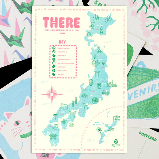 EGG PRESS - Japan Interactive Travel Map & Postcard Set