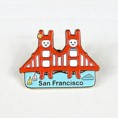 Tomoko M- San Francisco Enamel Pins: 1. Golden Gate Twins