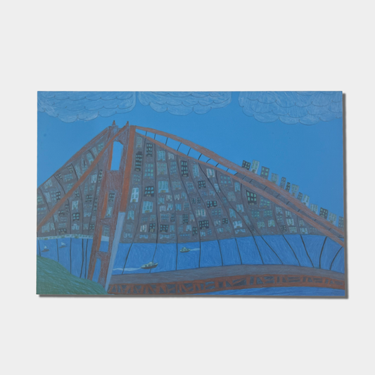 Creativity Explored x post.script. - San Francisco Golden Gate Bridge by Jesus Huezo postcard