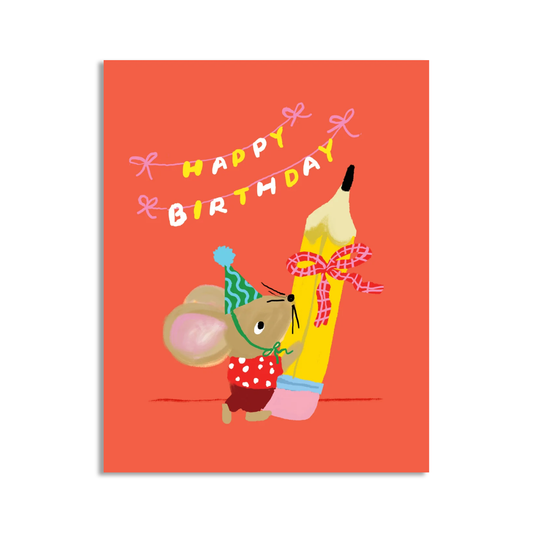 Stationery Store Day - Pencil Gift Birthday Card