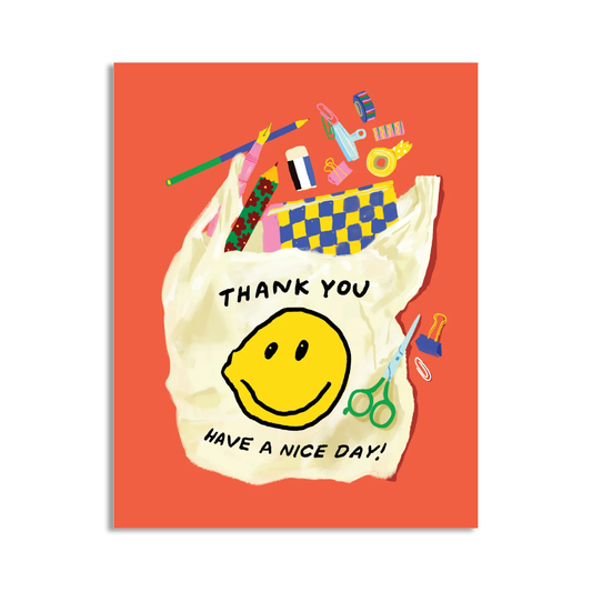 Stationery Store Day - Bag of Supplies Thank You Card