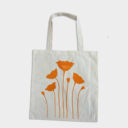 Anne Breedlove Tote Orange Poppies