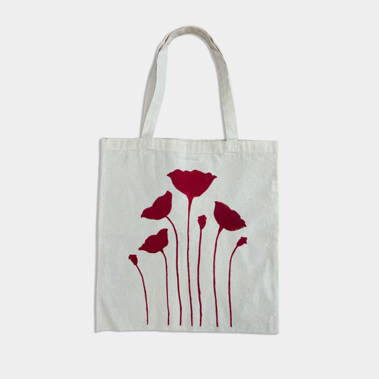 Anne Breedlove Tote Red Poppies