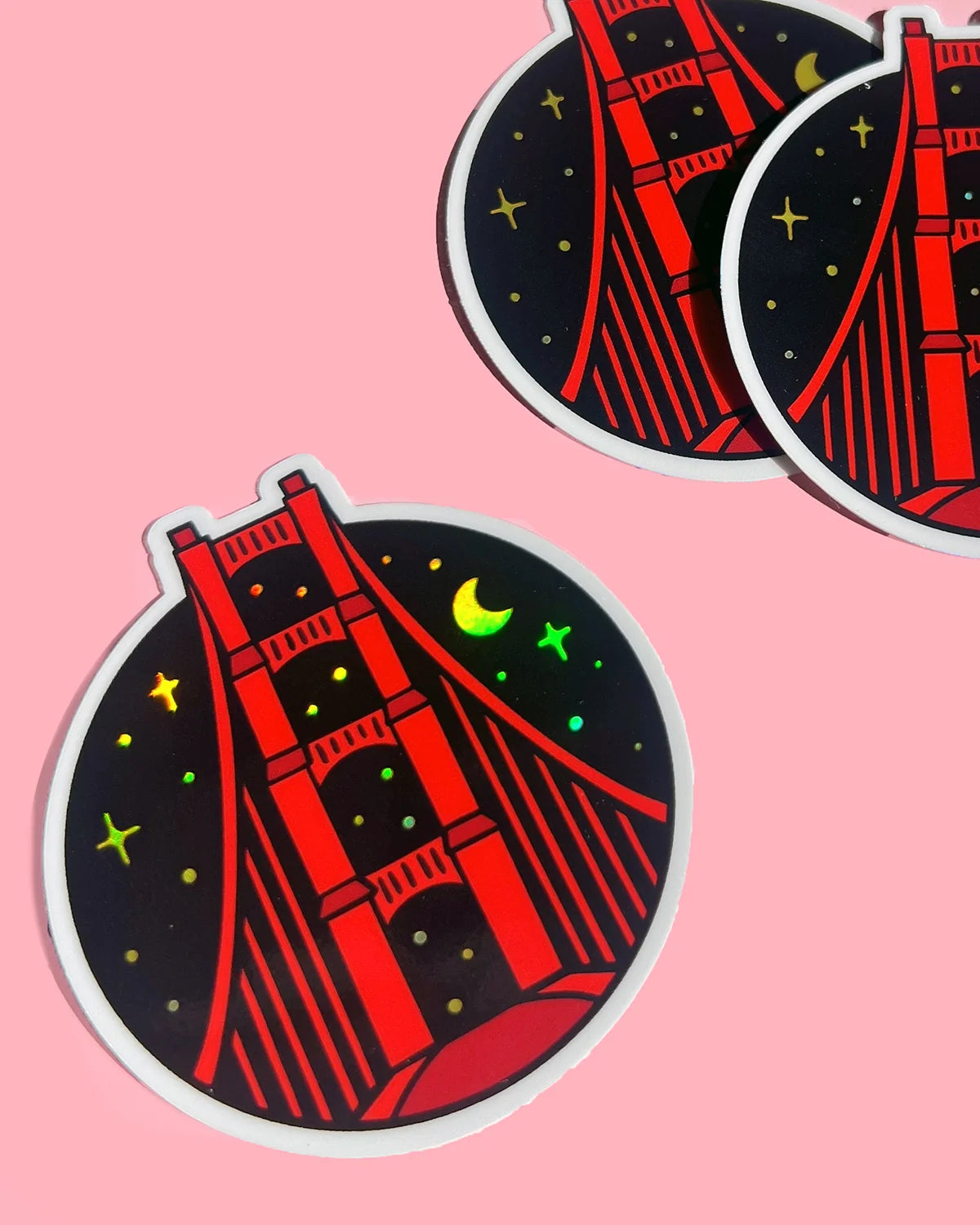 Brenna Daugherty  Illustration - Golden Gate Bridge Holographic Sticker